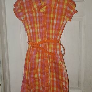 Girls, Plaid Dress with belt